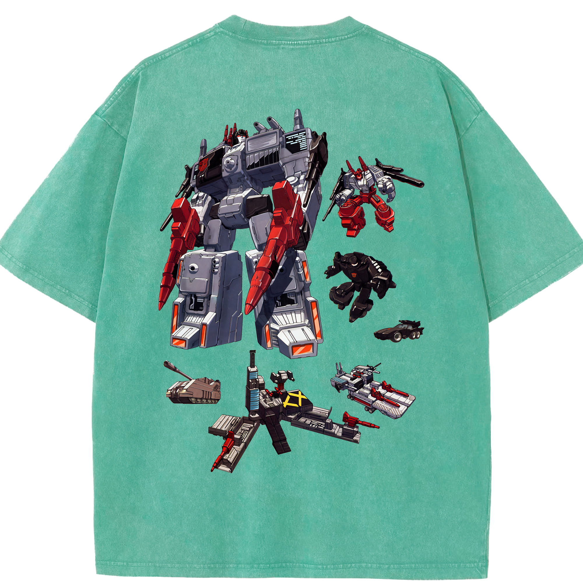 （画像用） Transformers トランスフォーマー 綿100% ヴィンテージ風 半袖Tシャツ（背面プリント）